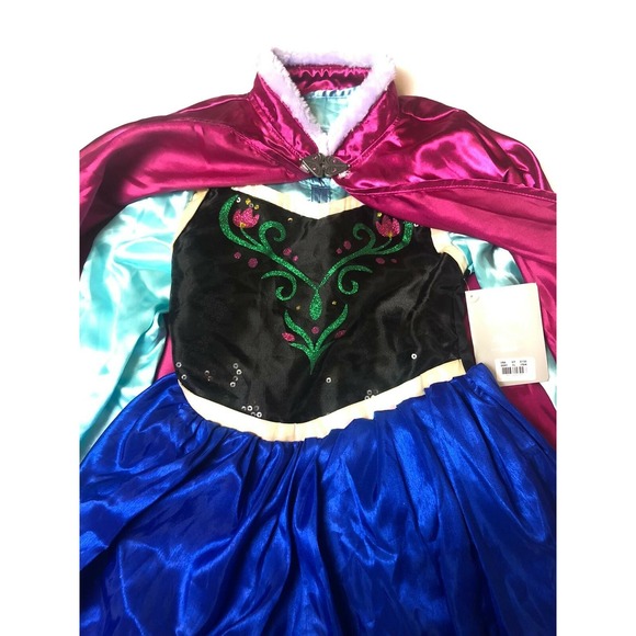Disney Store Frozen ANNA COSTUME DRESS W Cape Size 9/10 NWT AUTHENTIC ORIGINAL - Picture 3 of 9